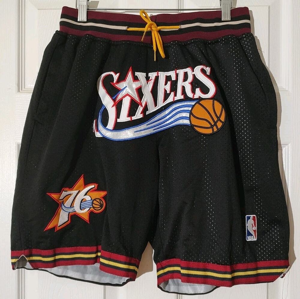 Men's Philadelphia 76ers Sixers 1999-00 Shorts Just Don Basketball Black - L